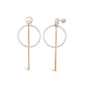 2Tone Circle Drop Earrings - Willow and Vine