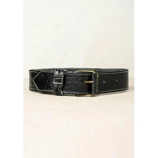 Black Leather Belt - Willow and Vine