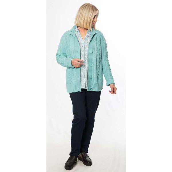 Cable Knit Cardigan - Blue - Willow and Vine