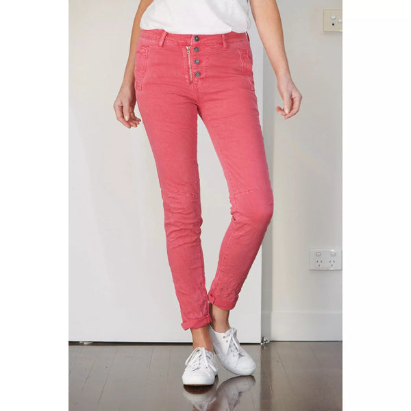 Classic Button Fly Jeans from Italian Star - Raspberry - Willow and Vine