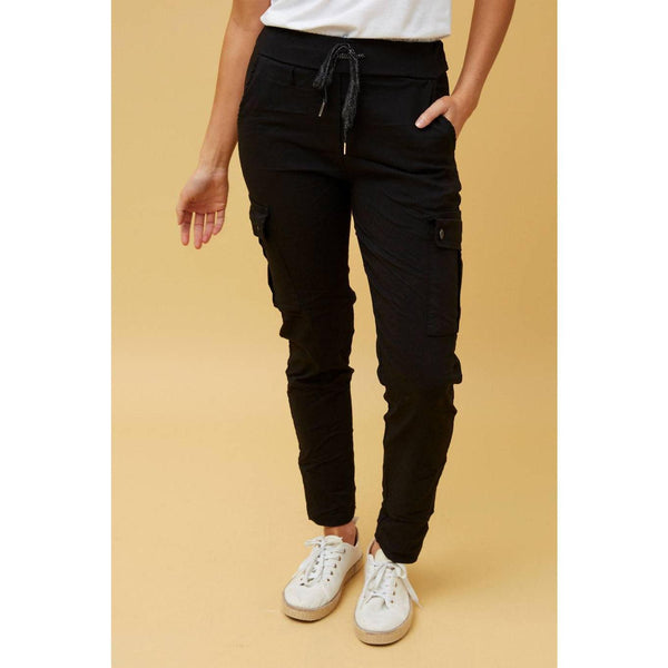 Crop Length Cargo Pant - Black - Willow and Vine