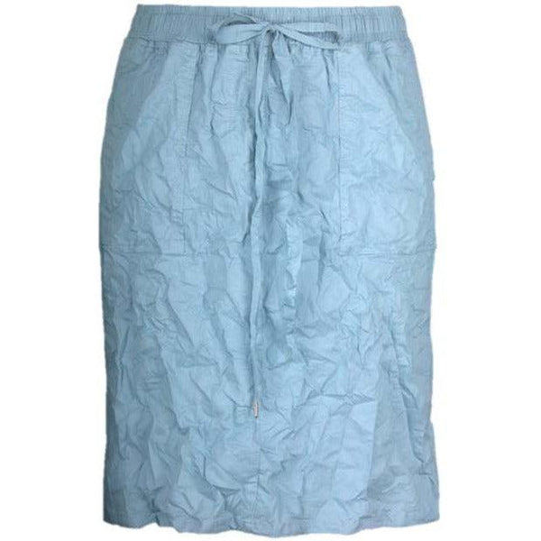 Drawstring Knee Length Skirt - Blue - Willow and Vine