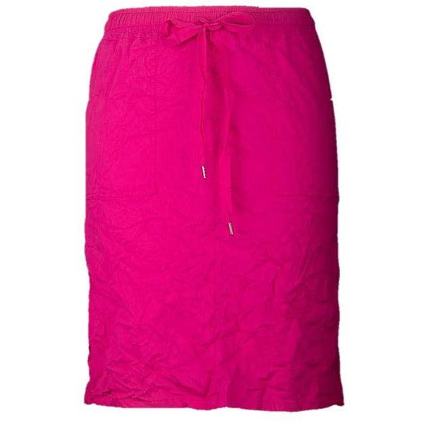 Drawstring Knee Length Skirt - Hot Pink - Willow and Vine