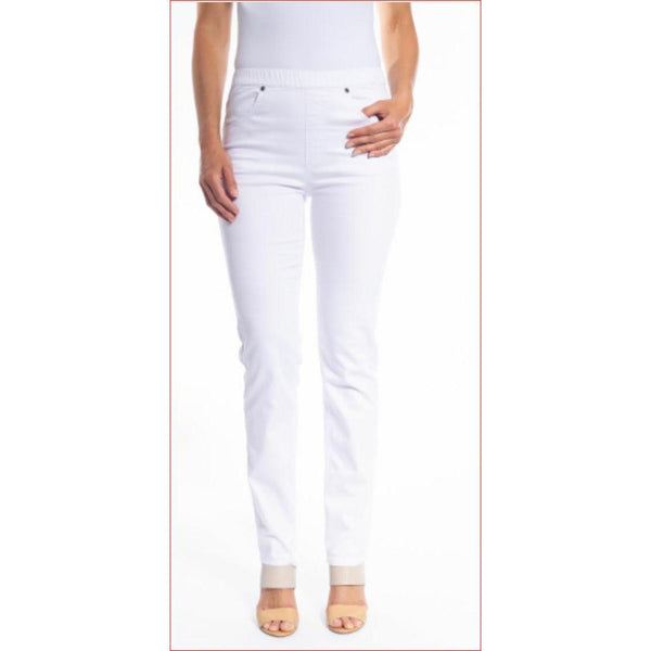 Full Length Pull-On Plain Jeans - White - Willow and Vine