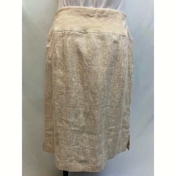 Linen Rib Waist Pull On Skirt - Sandshell Marle - Willow and Vine