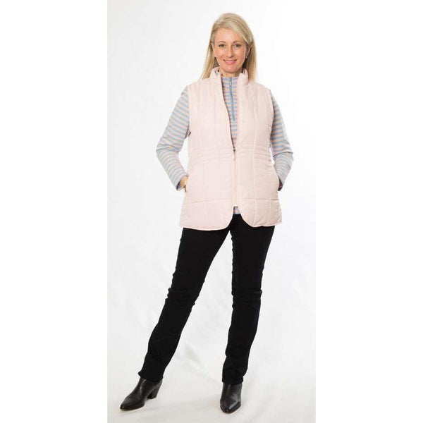 Mandarin Collar Quilted Vest - Blush - Willow and Vine