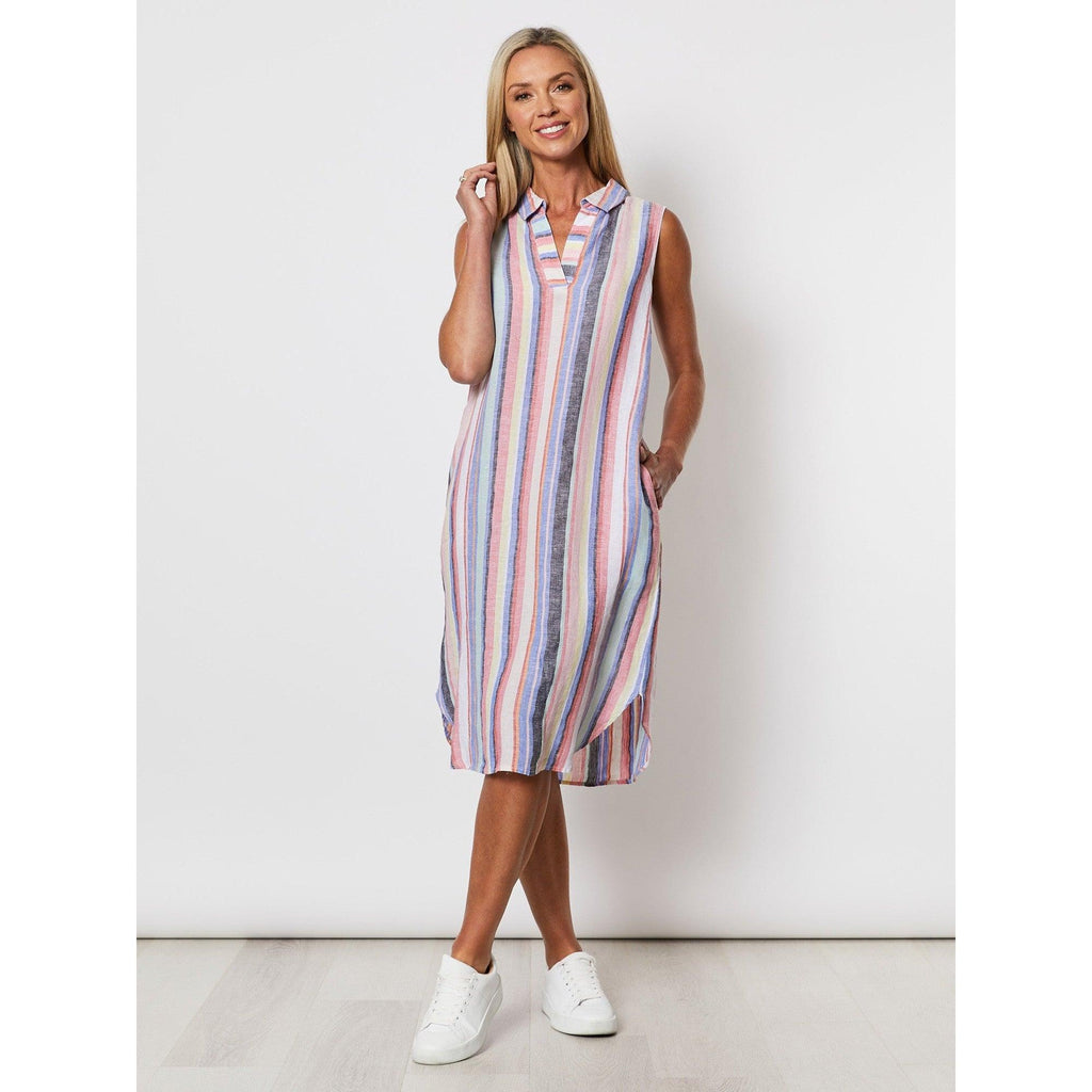 Multi Stripe Linen Dress - Willow and Vine