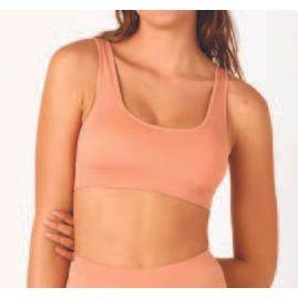 Recycled Nylon Reversible Padded Crop Bra - Spiced Peach - Willow and Vine