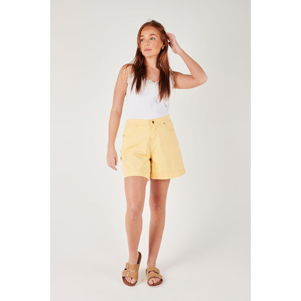 Relaxed Denim Short Yellow - Willow and Vine