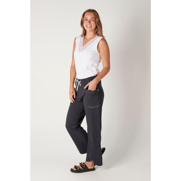 Scallop Hem Panel Pant - Ink - Willow and Vine