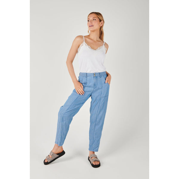 Seam Detail Pant - Chambray Blue - Willow and Vine