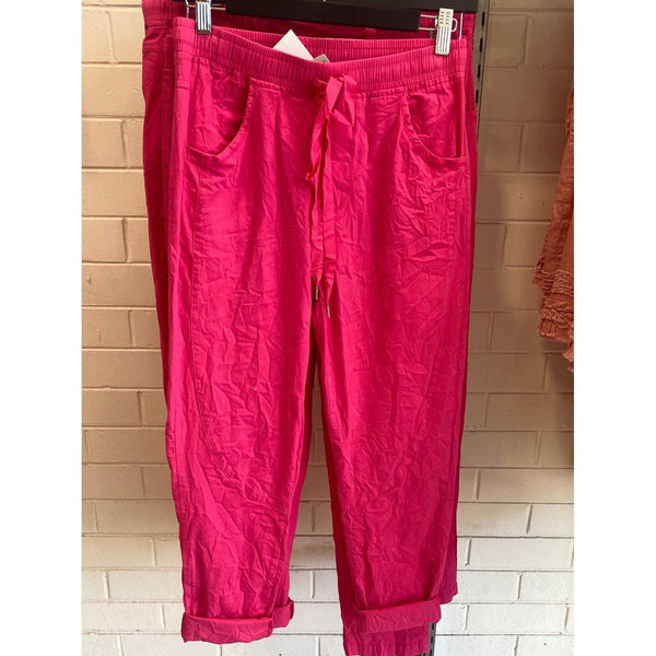 Stretch Drawstring Panel Pant - Hot Pink - Willow and Vine