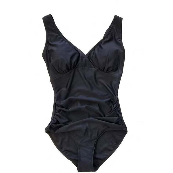 X-Over Ruched Side Swimsuit Black - Willow and Vine